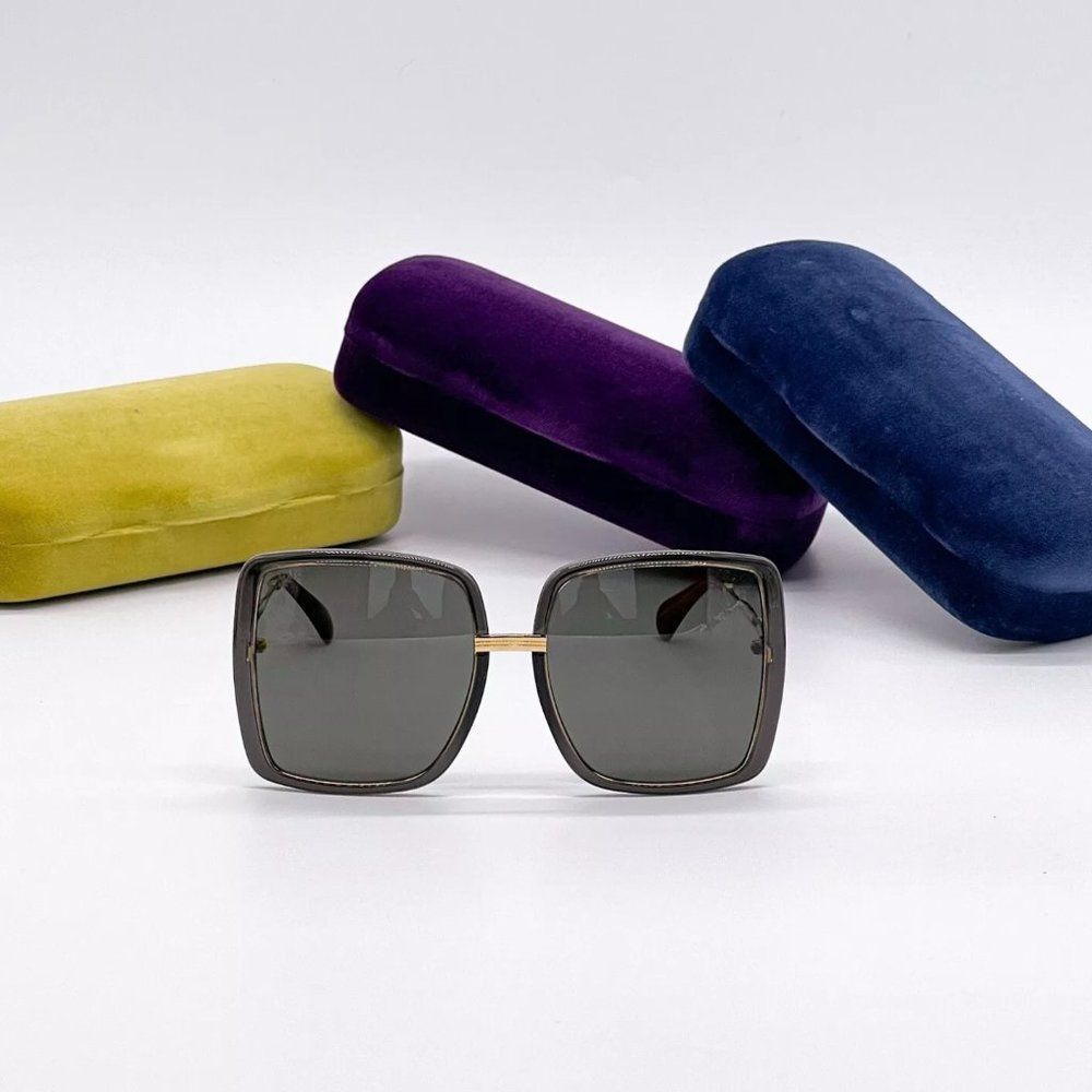 Sale! New Gucci Unisex 60mm Grey Sunglasses! - Picture 2 of 8